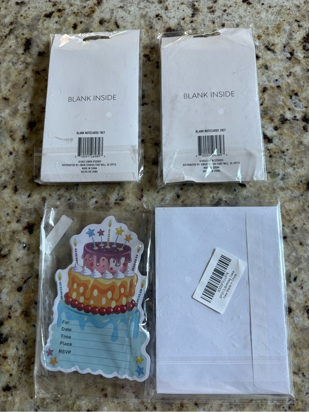 Assorted Note Cards & Birthday Invite Card Set - Colorful Designs - Picture 2 of 2